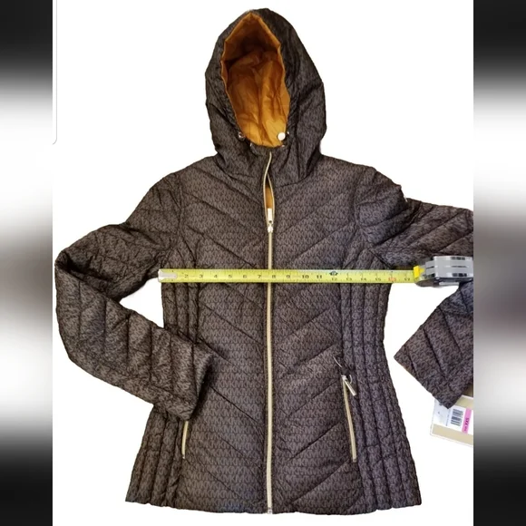 SOLD NWT! Michael Kors Reversible MK Logo Hooded Packable Puffer Jacket Size XXS - Picture 10 of 16